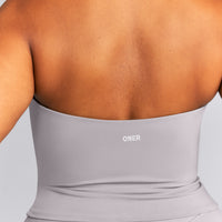 SoftMotion™ Strappy Halter Neck Mid Vest with Built in Bra Shelf New Branding | Zinc Grey