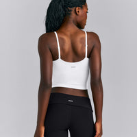 SoftMotion™ V Neck Mid Tank Top with Built in Bra Shelf New Branding | White