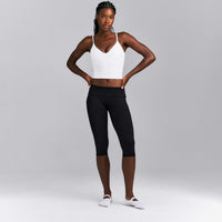 SoftMotion™ V Neck Mid Tank Top with Built in Bra Shelf New Branding | White
