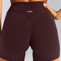 SoftMotion™ Wrap Shorts 6" New Branding | Plum Brown