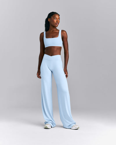 SoftMotion™ Wrap Straight Leg Bottoms New Branding | Mist Blue