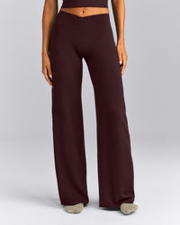 SoftMotion™ Wrap Straight Leg Bottoms New Branding | Plum Brown