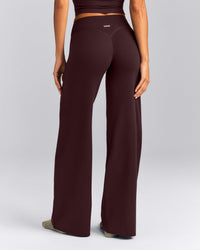 SoftMotion™ Wrap Straight Leg Bottoms New Branding | Plum Brown