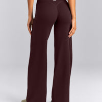 SoftMotion™ Wrap Straight Leg Bottoms New Branding | Plum Brown