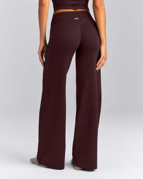 SoftMotion™ Wrap Straight Leg Bottoms New Branding | Plum Brown