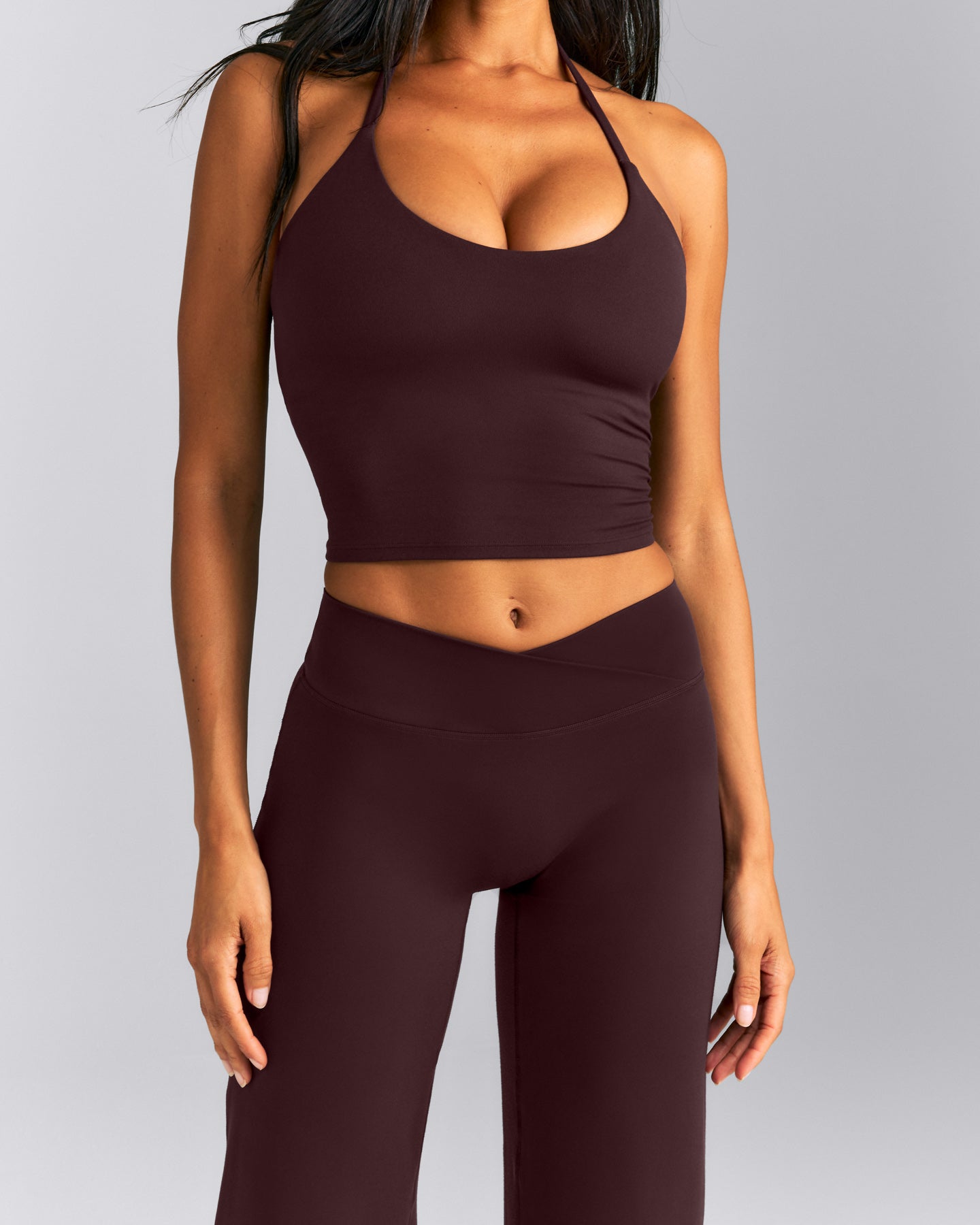 SoftMotion™ Wrap Straight Leg Bottoms New Branding | Plum Brown