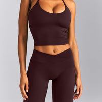 SoftMotion™ Wrap Straight Leg Bottoms New Branding | Plum Brown