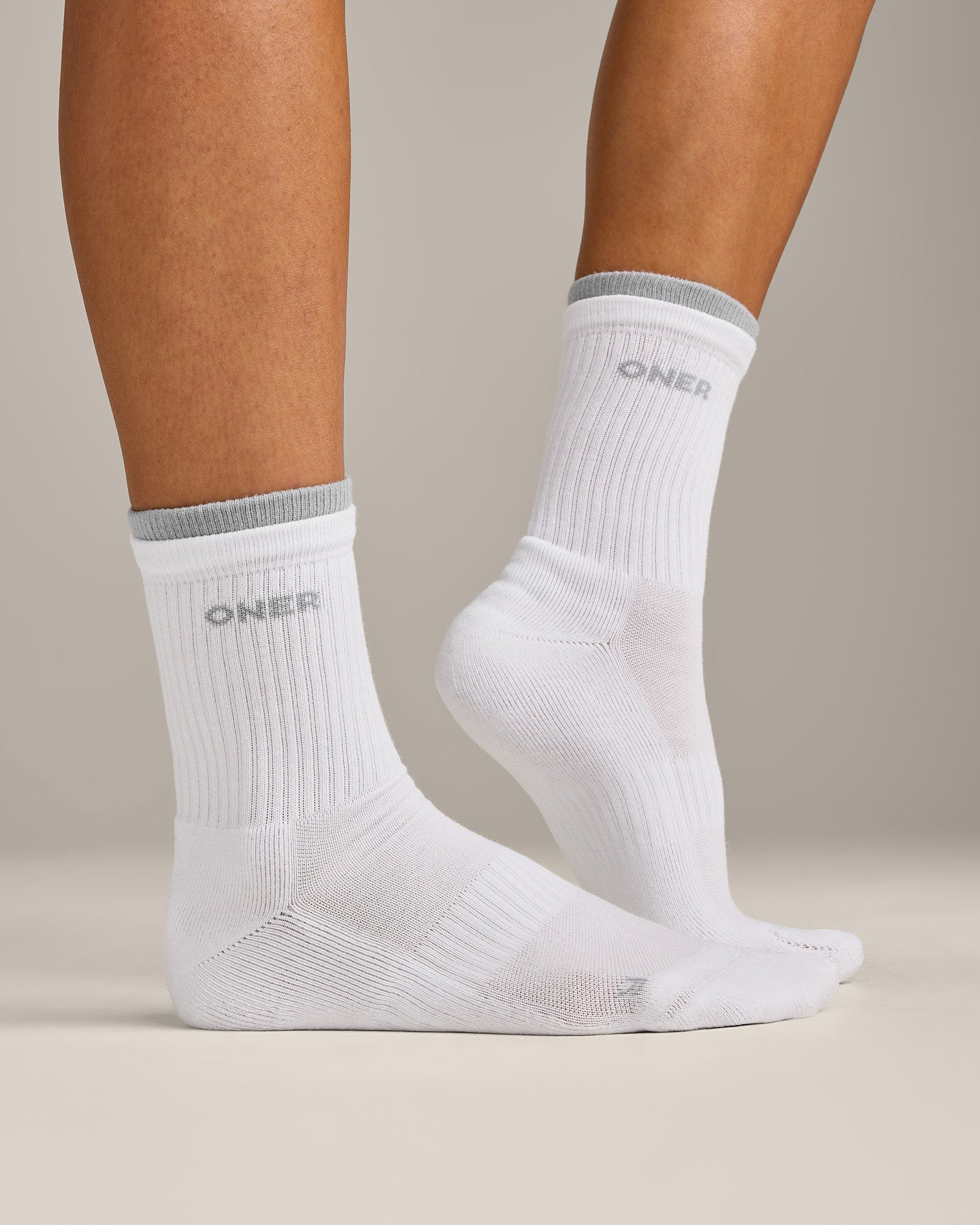 Double Layer Crew Socks 2 Pack | White