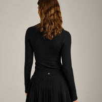 Mellow™ Rib Mid Long Sleeve Cardigan | Black