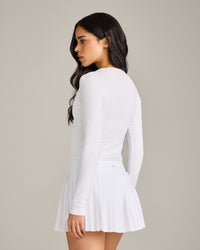 Mellow™ Rib Mid Long Sleeve Cardigan | White