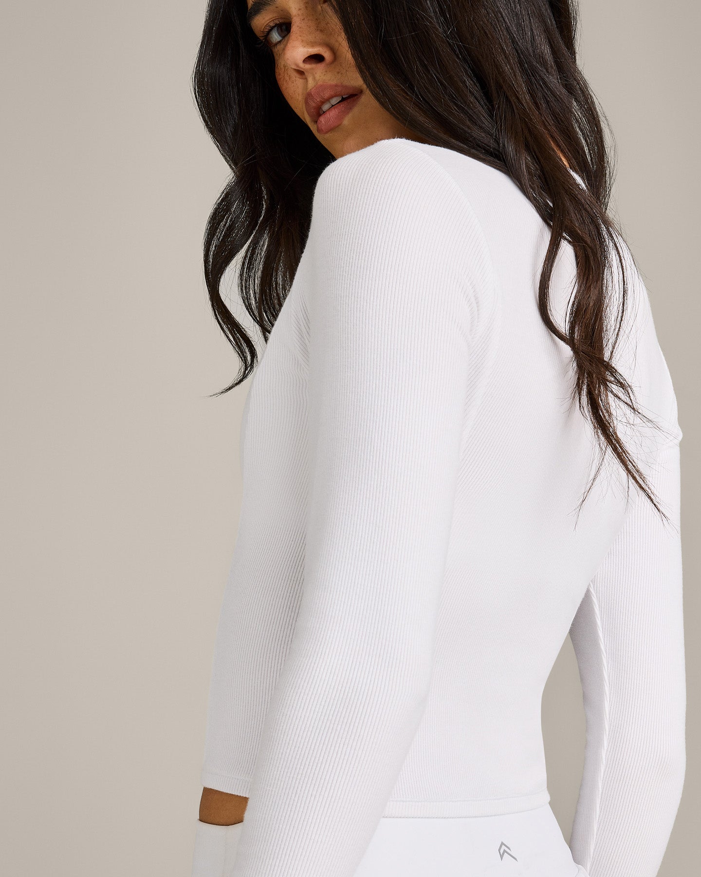 Mellow™ Rib Mid Long Sleeve Cardigan | White