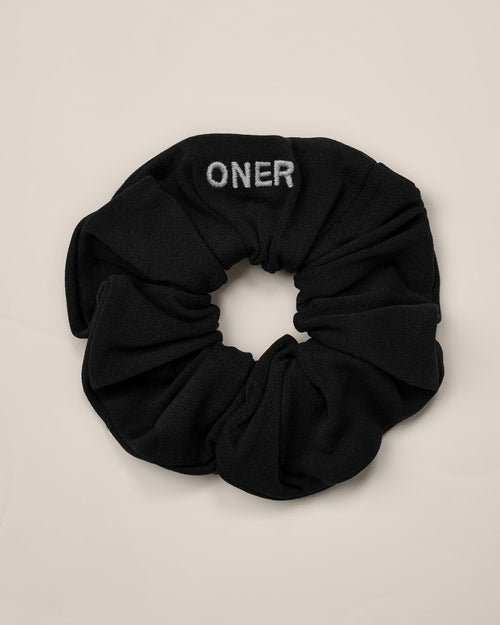 SoftMotion™ Scrunchie with Grey Logo | Black