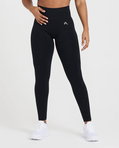 nike training one tight luxe legging in black marl