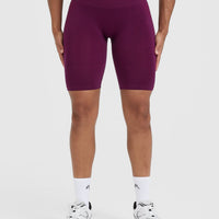 EffortlessLift™ Seamless Cycling Shorts with White Logo | Ripe Fig