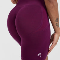 EffortlessLift™ Seamless Cycling Shorts with White Logo | Ripe Fig