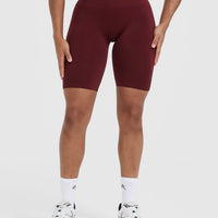 EffortlessLift™ Seamless Cycling Shorts with White Logo | Rosewood