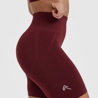 EffortlessLift™ Seamless Cycling Shorts with White Logo | Rosewood