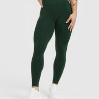 EffortlessLift™ Seamless Leggings with White Logo | Evergreen