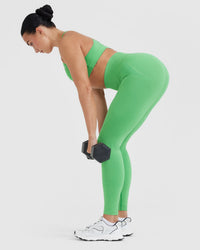 EffortlessLift™ Seamless Leggings with White Logo | Jade