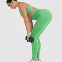 EffortlessLift™ Seamless Leggings with White Logo | Jade