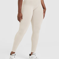 EffortlessLift™ Seamless Leggings with White Logo | Sand