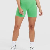 EffortlessLift™ Seamless Shorts with White Logo | Jade