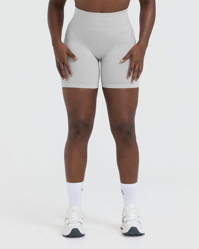 Effortless Seamless Shorts | Light Grey Marl