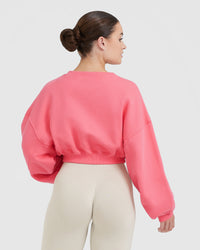All Day Lightweight Oversized V-Neck Sweatshirt | Amplify Pink