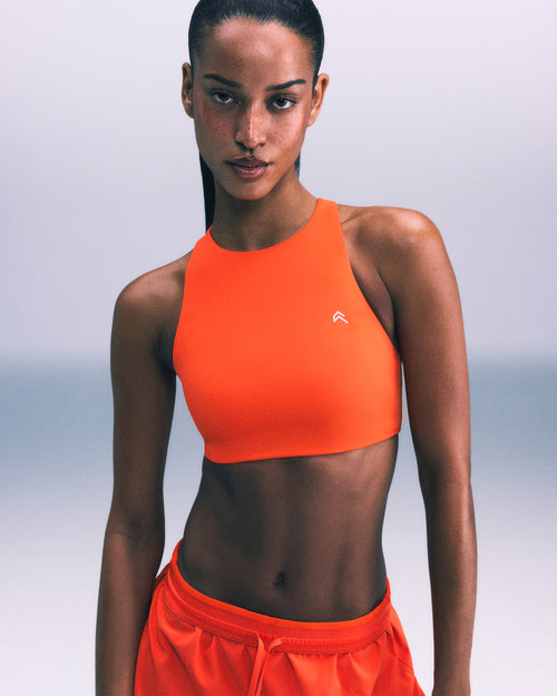 EasyLift™ High Neck Sports Bra | Vivid Orange