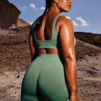 EffortlessLift™ Seamless Mid Rise Shorts New Branding | Frosted Emerald