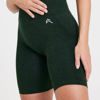 EffortlessLift™ Seamless Cycling Shorts with White Logo | Evergreen