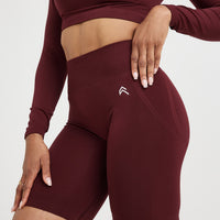 EffortlessLift™ Seamless Cycling Shorts with White Logo | Rosewood