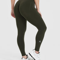EffortlessLift™ Seamless Leggings with White Logo | Khaki