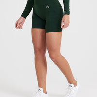 EffortlessLift™ Seamless Shorts with White Logo | Evergreen