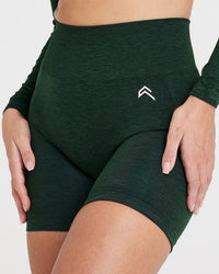 EffortlessLift™ Seamless Shorts with White Logo | Evergreen