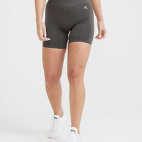 EffortlessLift™ Seamless Shorts with White Logo | Deep Taupe