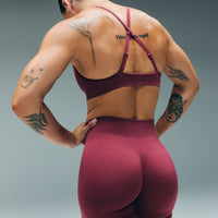 EnhanceLift™ Seamless Mid Rise Shorts New Branding | Burnt Maroon Red