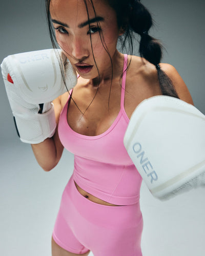 EnhanceLift™ Seamless Strappy Racer Vest with Built in Bra New Branding | Rose Pink