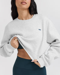 Foundations Crop Sweatshirt | Light Grey Marl