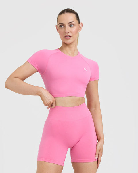 Bright Pink Cropped Top Women s Oner Active UK
