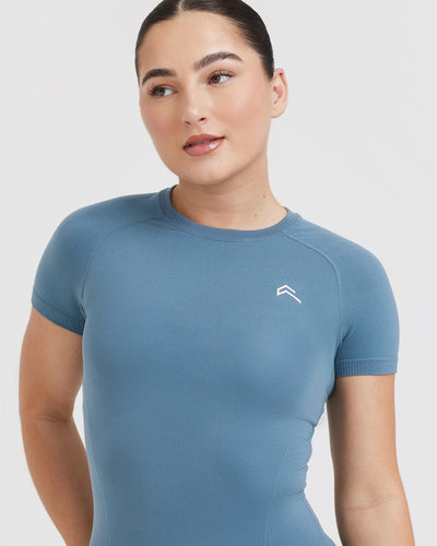 Blue Gym Top Fitted - Women's | Oner Active UK