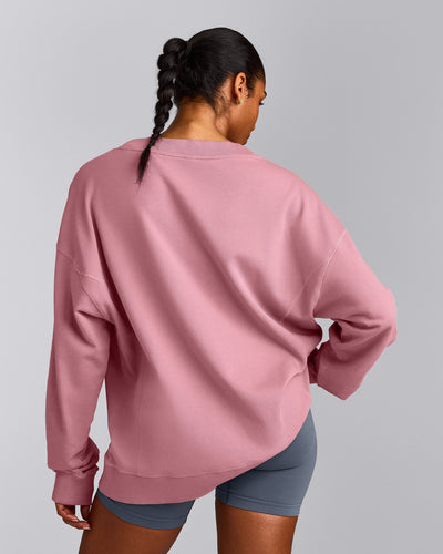 Cotton Vintage Lounge V Neck Sweatshirt | Orchid Haze