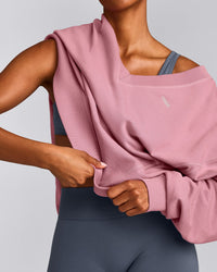Cotton Vintage Lounge V Neck Sweatshirt | Orchid Haze