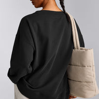 Cotton Vintage Lounge V Neck Sweatshirt | Washed Black