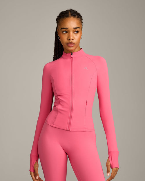 UnifiedMove™ Pocket Jacket with Reflective Logo | Hot Girl Pink