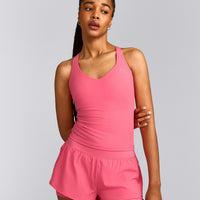 UnifiedMove™ V Neck Cross Back Vest with Reflective Logo | Hot Girl Pink