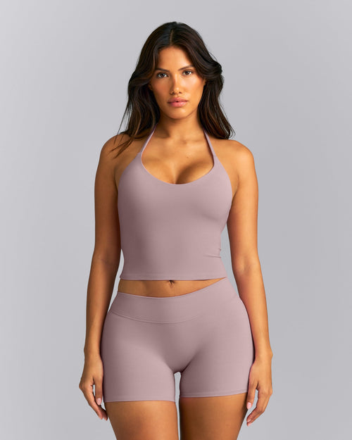 SoftMotion™ Strappy Halter Neck Mid Vest with Built in Bra Shelf New Branding | Dusty Purple
