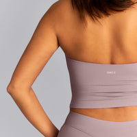 SoftMotion™ Strappy Halter Neck Mid Tank Top with Built in Bra Shelf New Branding | Dusty Purple