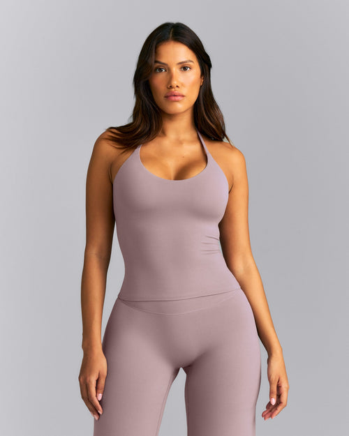 SoftMotion™ Strappy Halter Neck Vest with Built in Bra Shelf New Branding | Dusty Purple