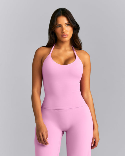 SoftMotion™ Strappy Halter Neck Vest with Built in Bra Shelf New Branding | Rose Pink